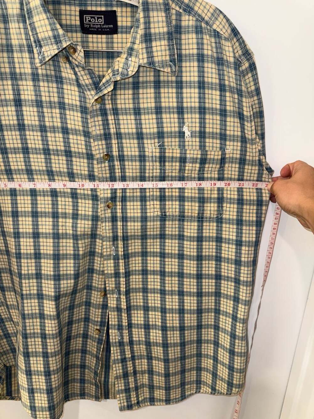 Vintage 90s Polo Ralph Lauren Vintage Plaid Short Sleeve Button-Down Shirt - Picture 7 of 8